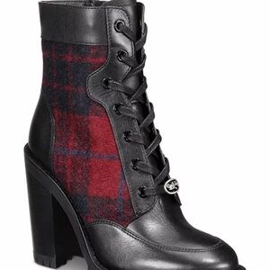 COACH Plaid Black and Red Women's Boots